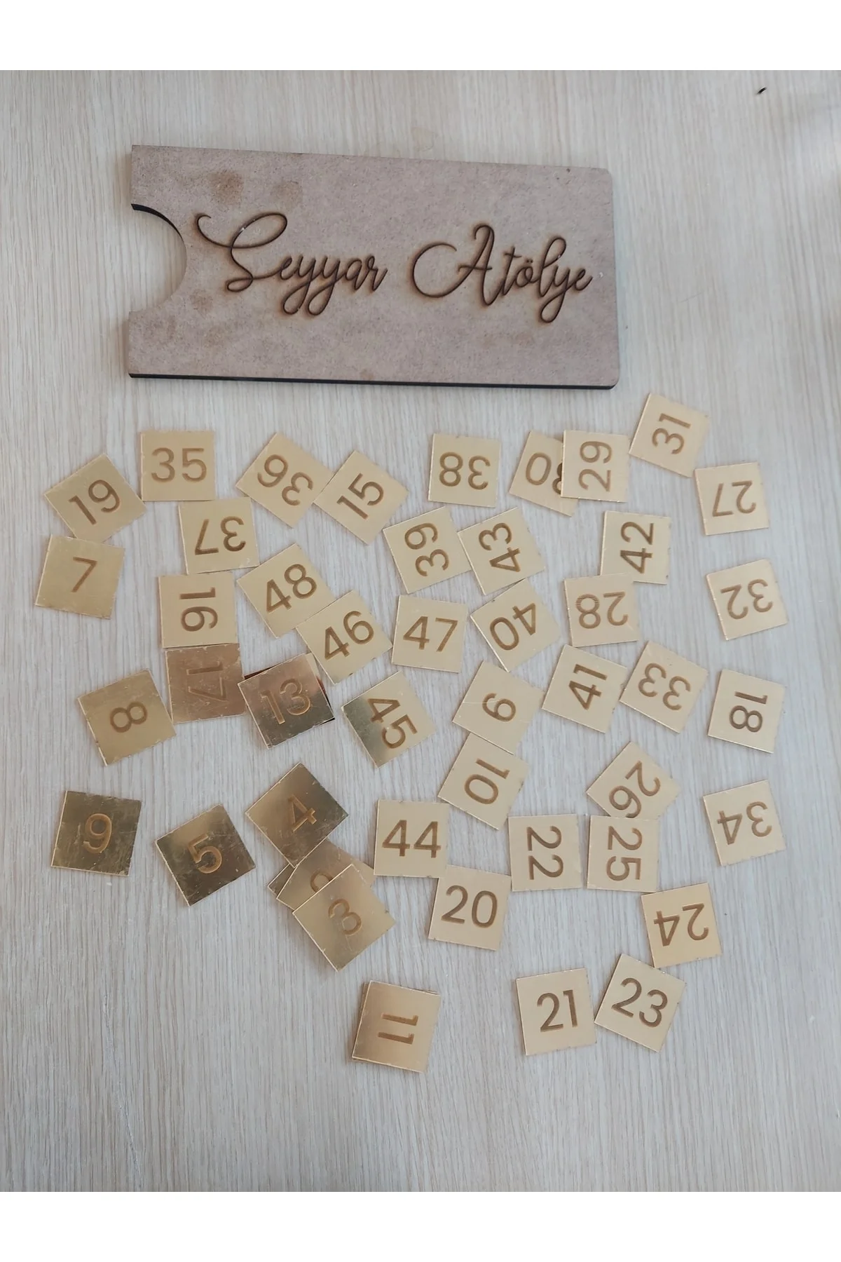 4x4 Aynalı Gold Pleksi 1 Ile 50 Arası Sayılar