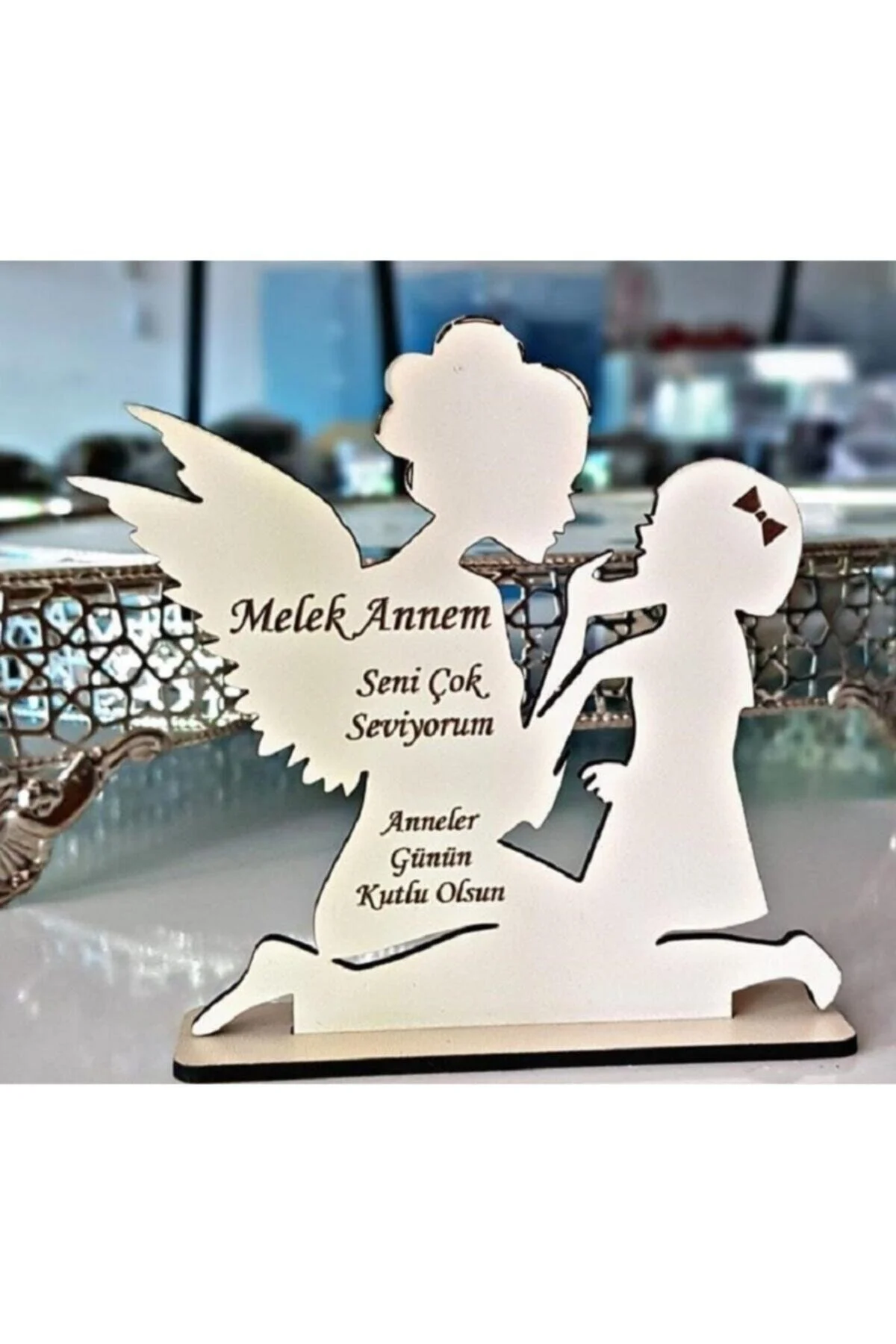 Melek Öğretmenim Hediye Plaket Melek Anne Çocuk Şeklinde Öğretmenler Günü Hediyesi