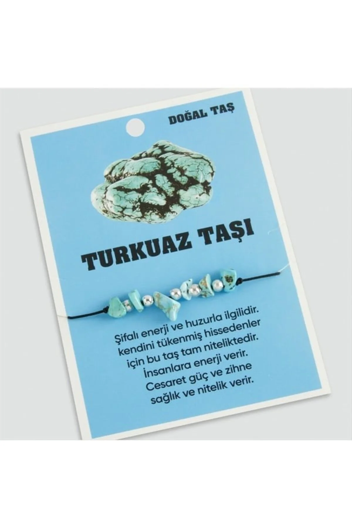 Turkuaz Doğaltaşlı İp Bileklik Turkuaz