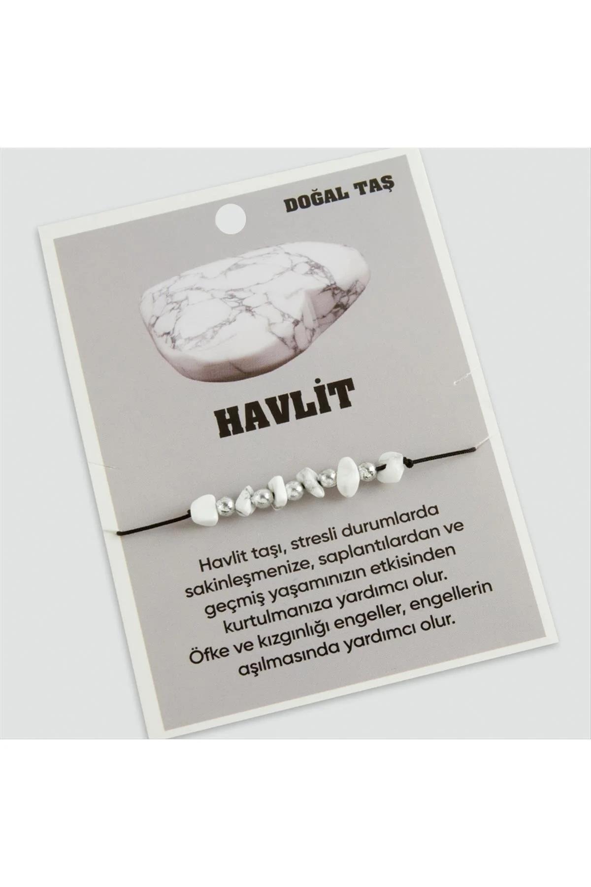 MTXDPN Havlit Doğaltaşlı (190146) İp Bileklik-Beyaz - Fikart Görsel 2