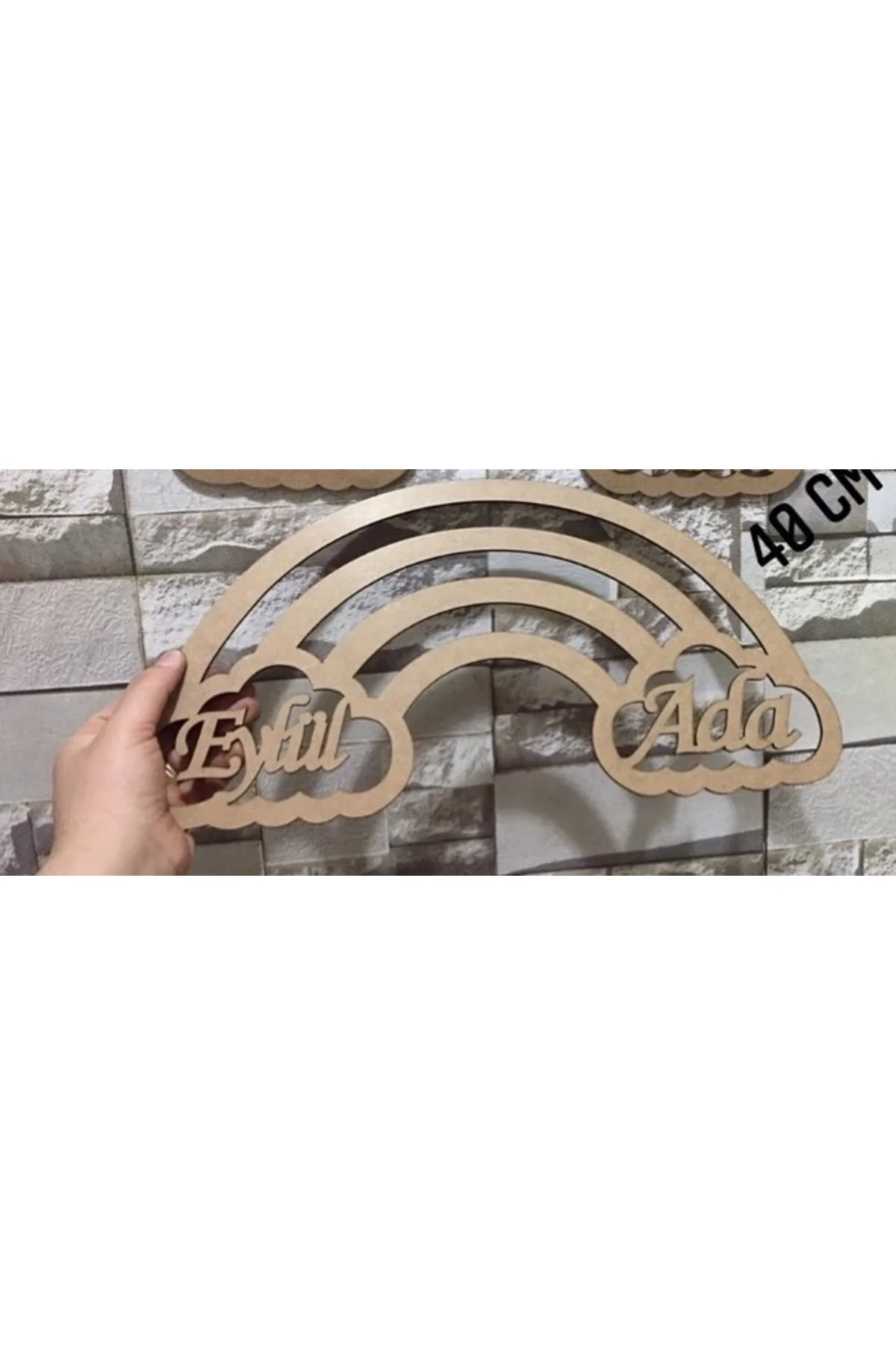 40x15 CM HAM AHŞAP GÖKKUŞAĞI MAKROME AHŞAP 3MM AHŞAP