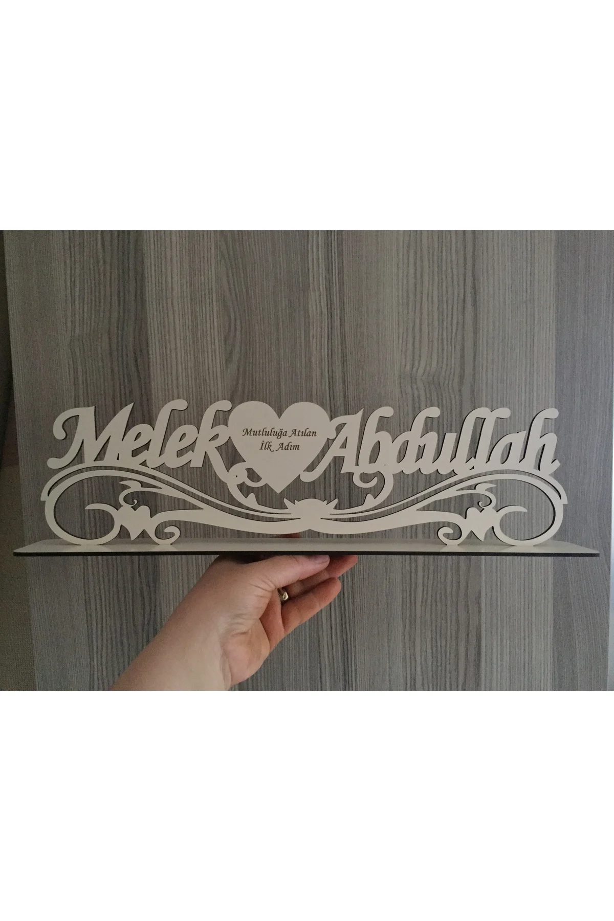 40 CM KREM AHŞAP MASA İSİMLİĞİ SÖZ NİŞAN MASASI AHŞAP İSİMLİK