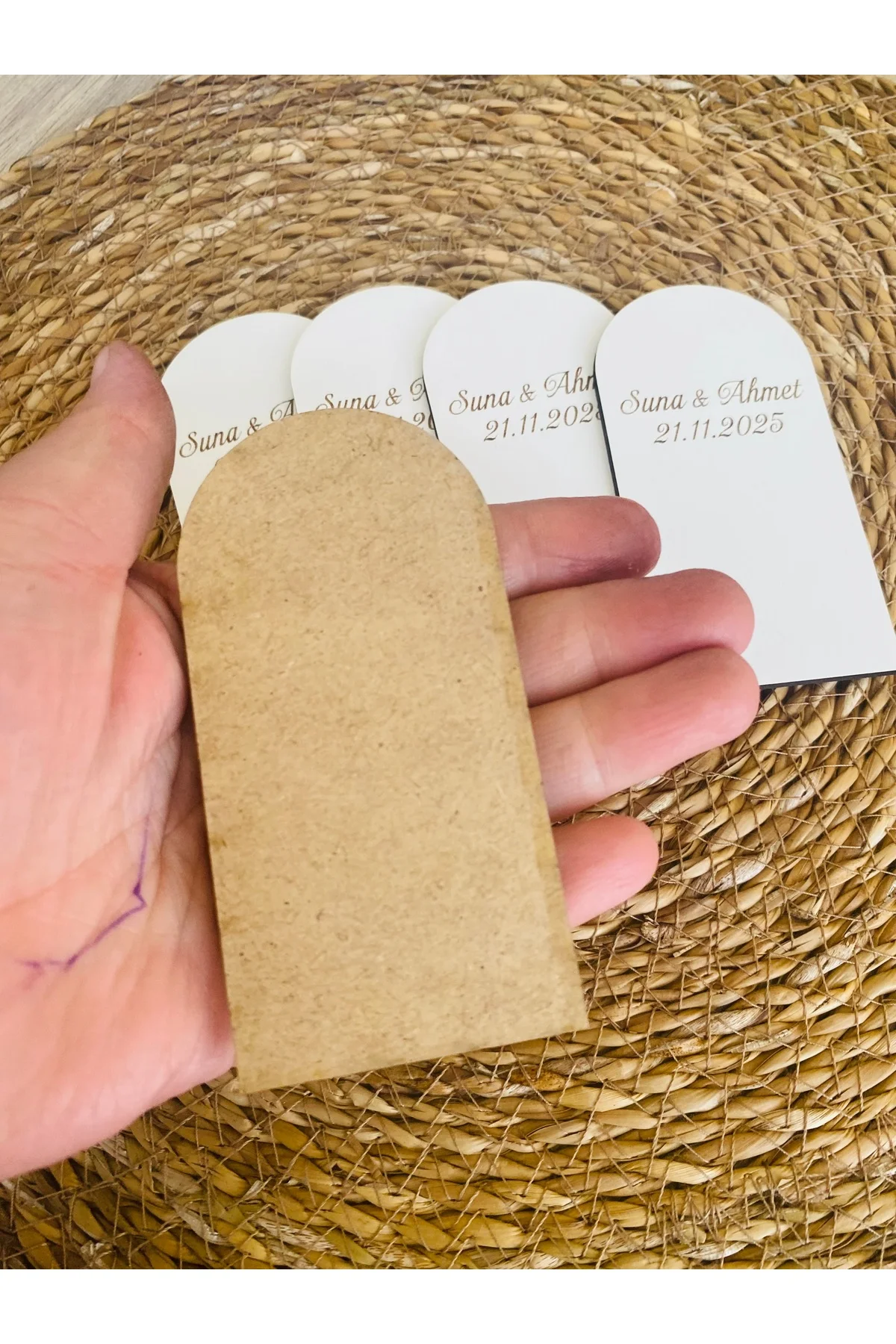 15 ADET AHŞAP 10x6 CM AHŞAP PENCERE SÜSSÜZ MIKNATISSIZ NİKAH DÜĞÜN SÖZ HEDİYELİK SÜSLEMEYE UYGUN - guluslazerkesim Görsel 2