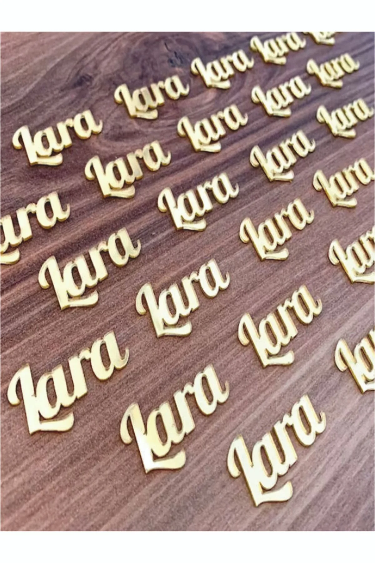 Tek isim koruma jelatinli Pleksi Isim Etiket 4cm Isimli Gold Gümüş - 25 Adet - Pleksistore Görsel 3
