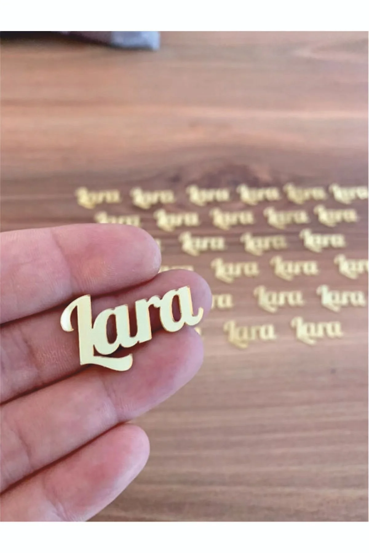 Tek isim koruma jelatinli Pleksi Isim Etiket 4cm Isimli Gold Gümüş - 25 Adet - Pleksistore Görsel 2