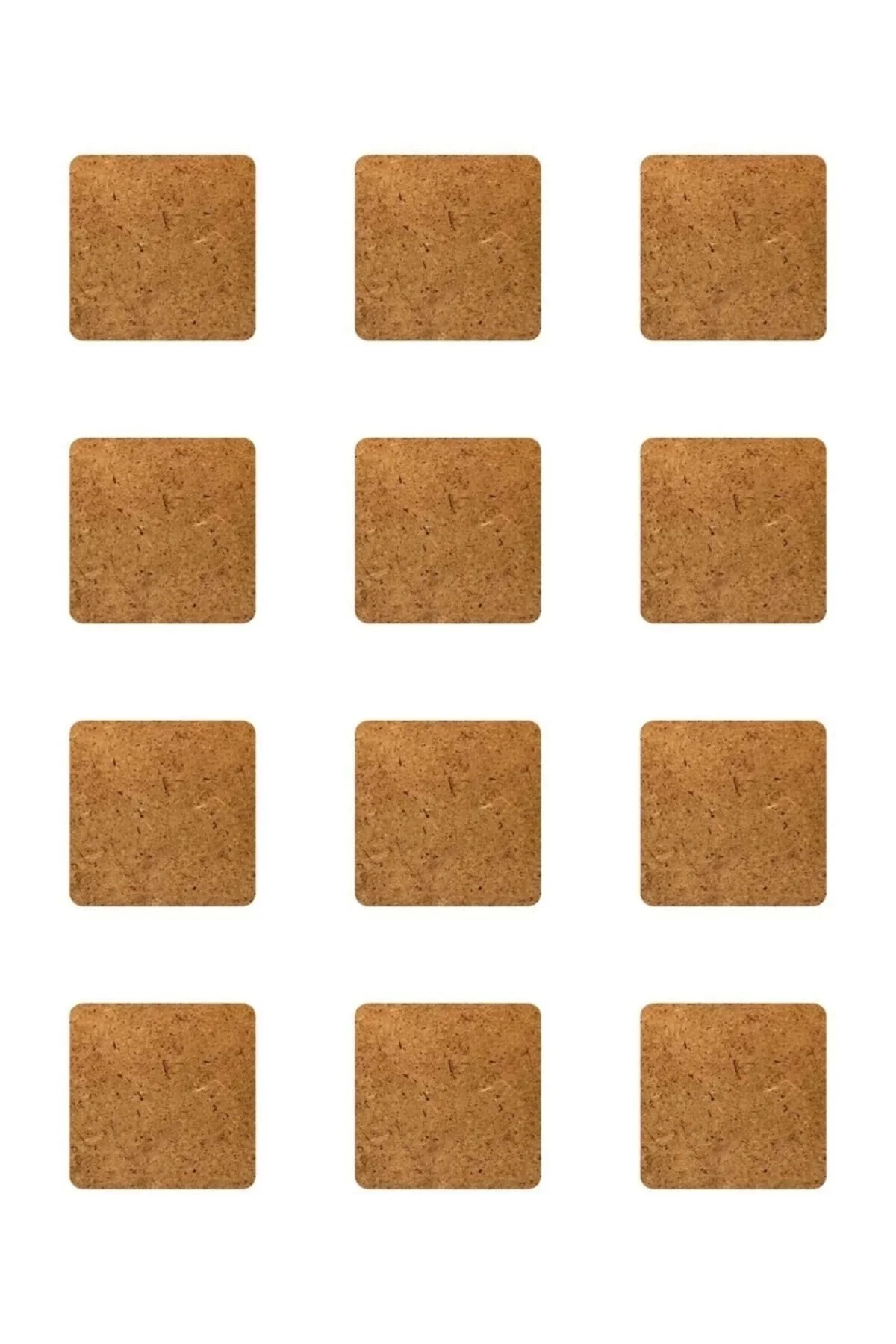 Supla Levha 12 Adet 3 Mm Ham Mdf 10 Cm X 10 Cm Kare Lazer Kesim