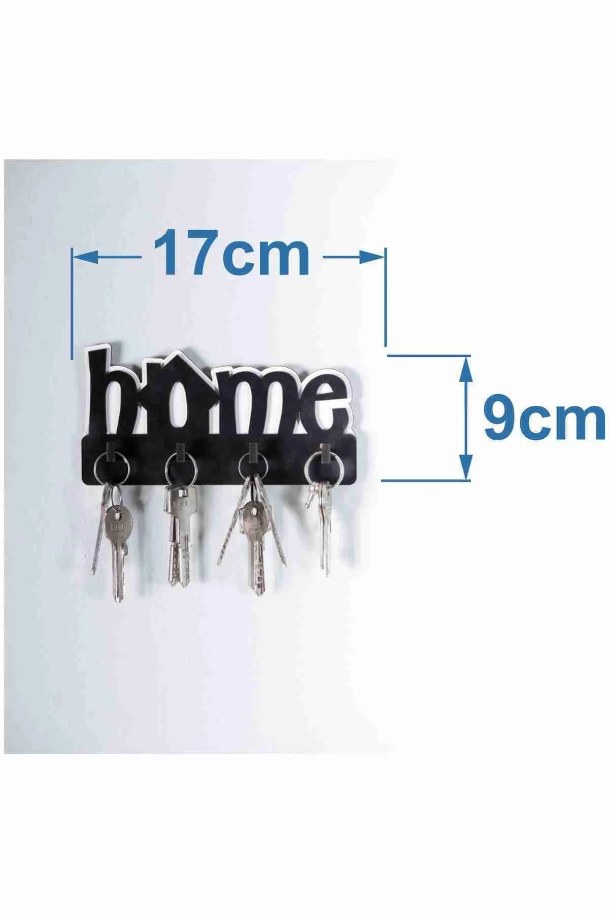 Home Ahşap Duvar Dekoru Anahtar Askısı - Lazer Dekorasyon Görsel 4