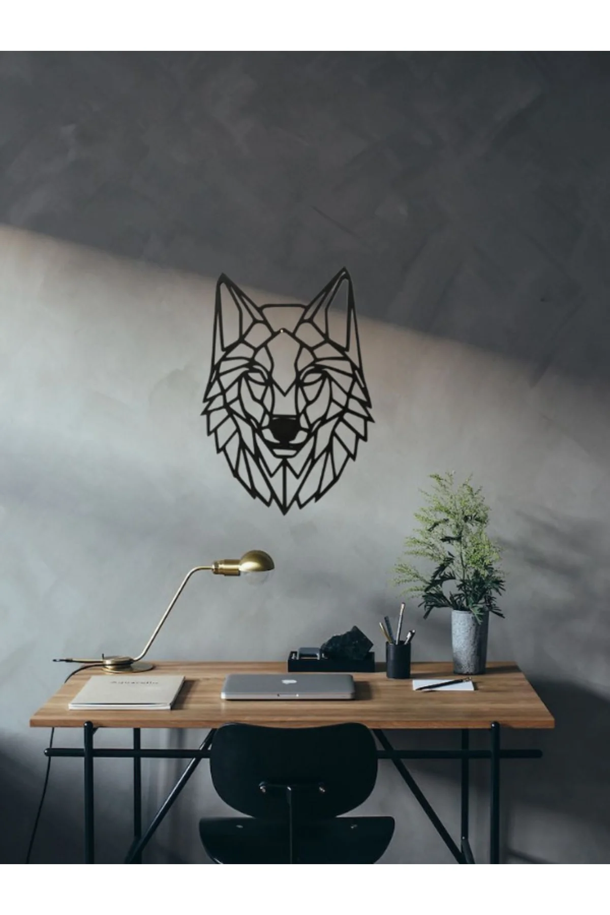Geometrik Desenli Kurt Ahşap Tablo Mdf Duvar Dekorasyonu Lazer Kesim Mdf Duvar Tablo - leonarthil design Görsel 4