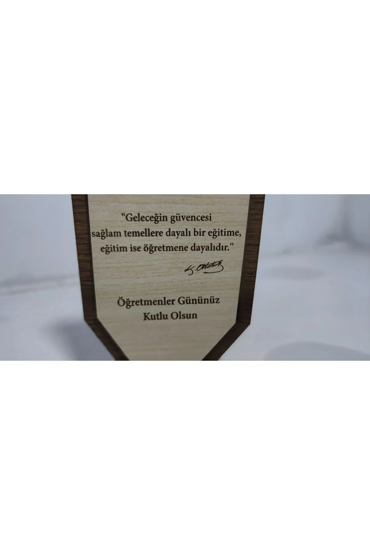 Kişiye Özel Dik Ahşap Plaket - Öğretmenler Günü Hediyesi - Fikart Görsel 2