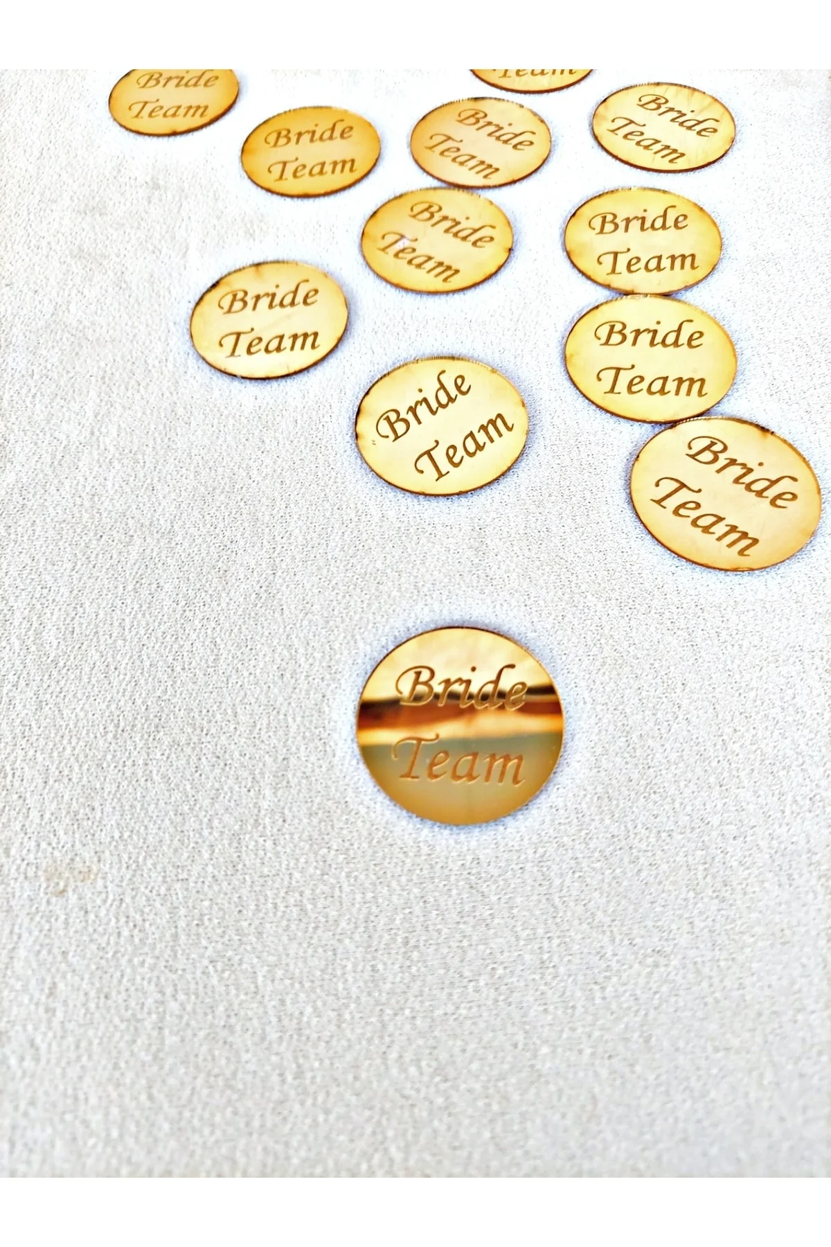15 Adet Aynalı Gold Pleksi Bride Team Yazısı - Seyyar Atölye Görsel 2