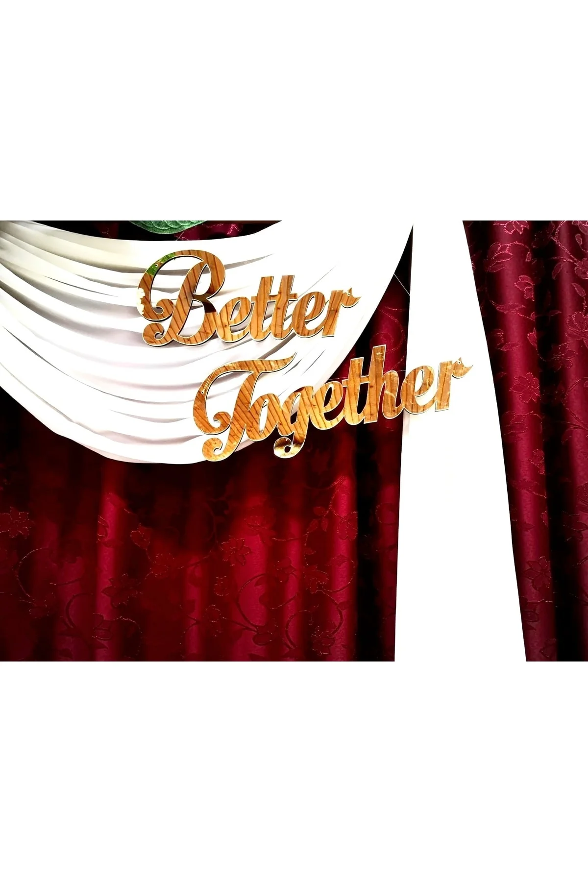 Better Together Yazılı Aynalı Gold Pleksi Perde Tag Süsü