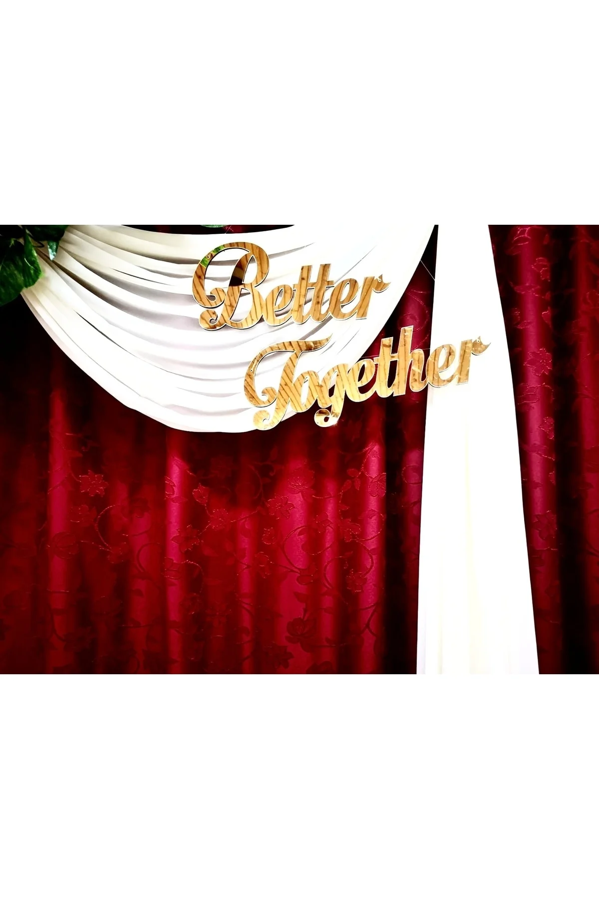 Better Together Yazılı Aynalı Gold Pleksi Perde Tag Süsü - Seyyar Atölye Görsel 2