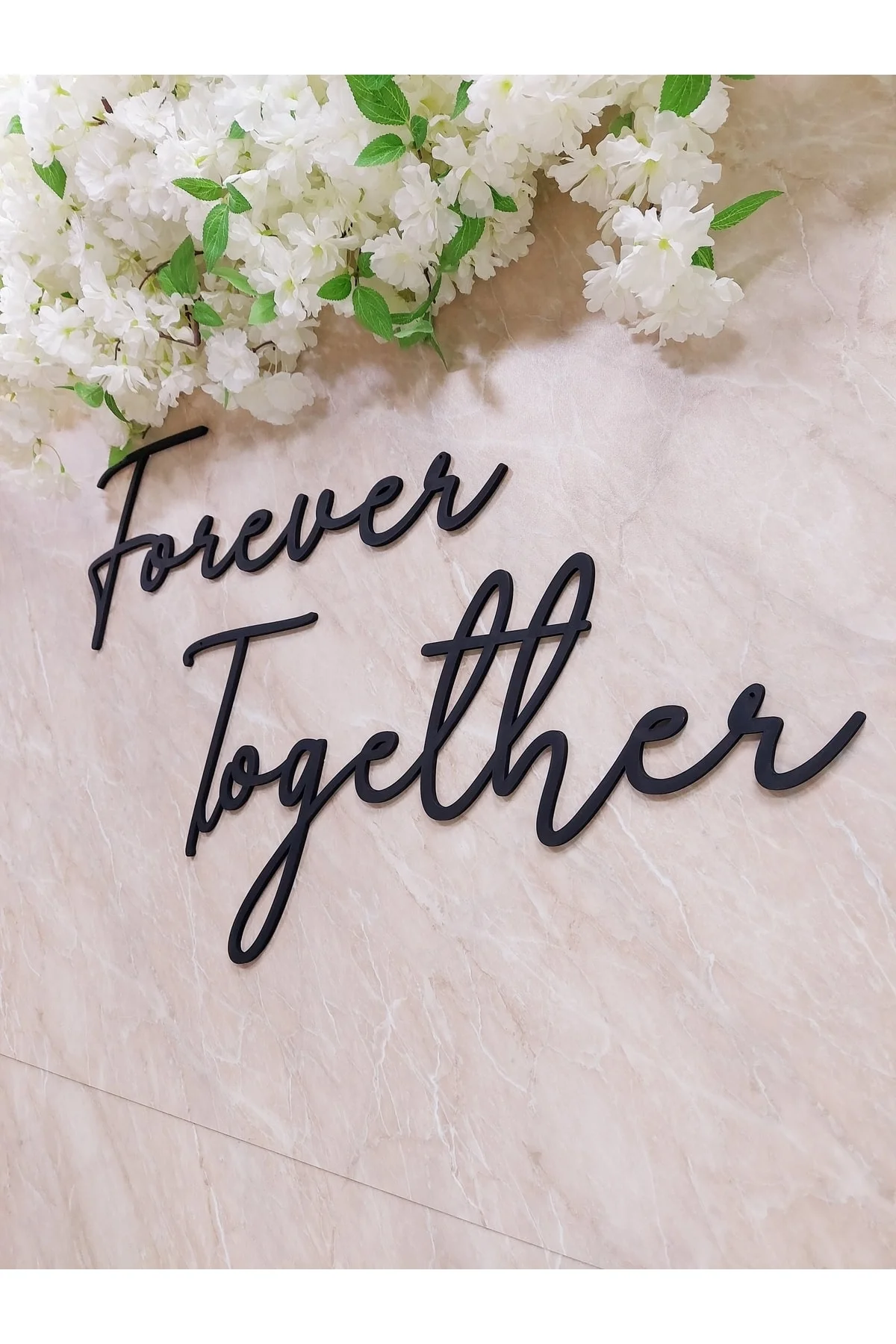 Siyah Ahşap Mdf Forever Together Yazısı | Tag Isimliği