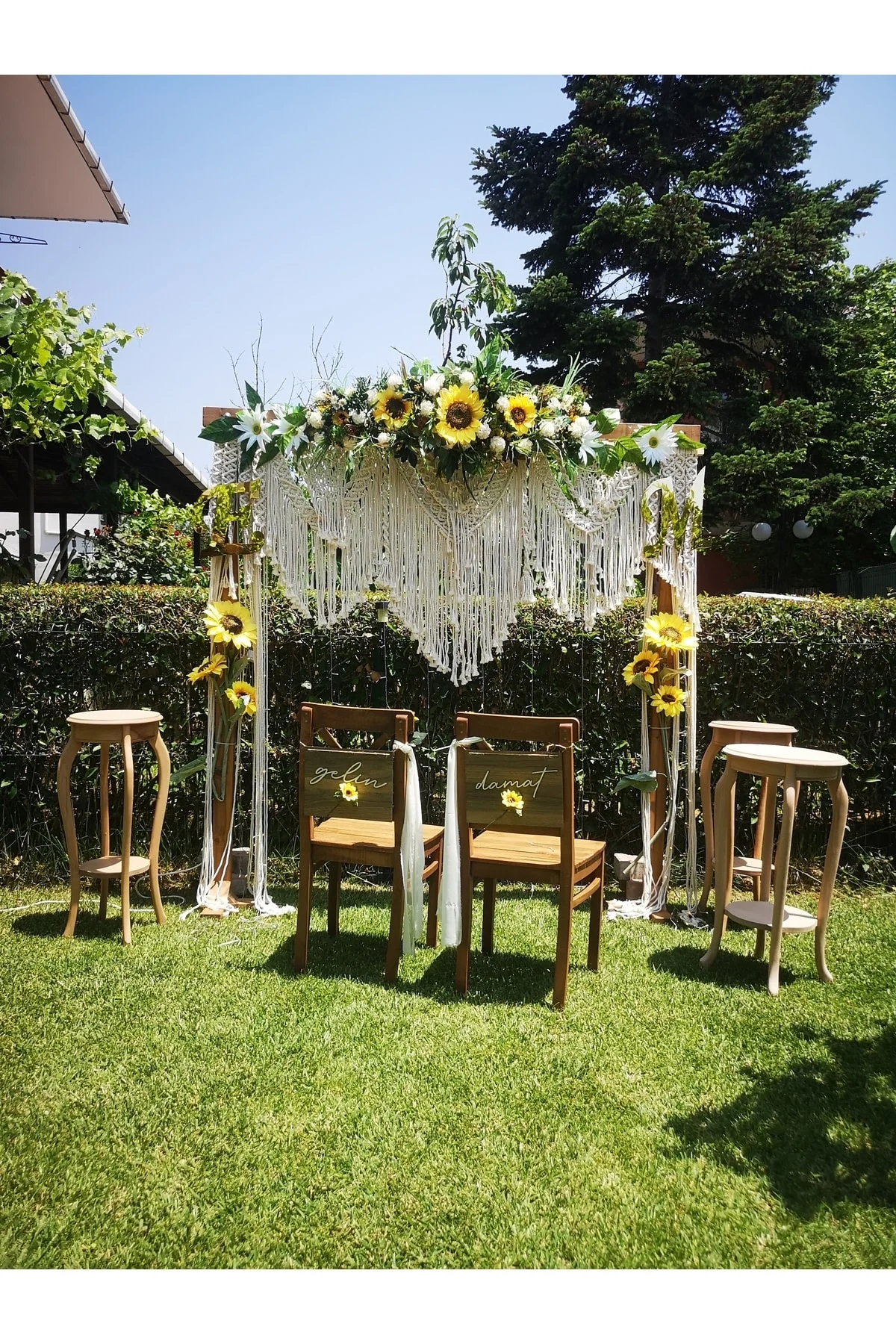 Düğün Nişan Sandalye Arkası Ahşap Gelin Damat Yazısı - Seyyar Atölye Görsel 6