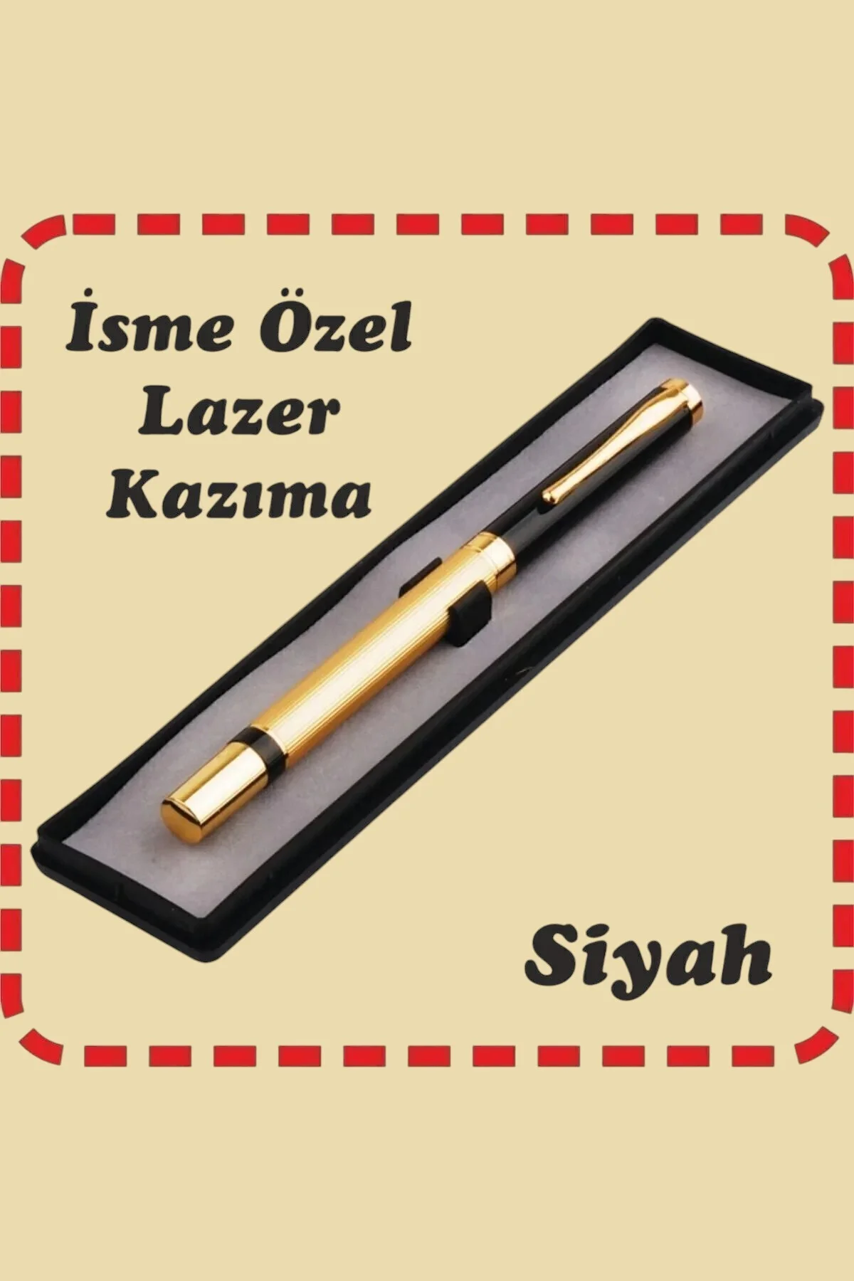 Kişiye Özel Kutulu Lüks Roller Kalem Siyah Kapaklı