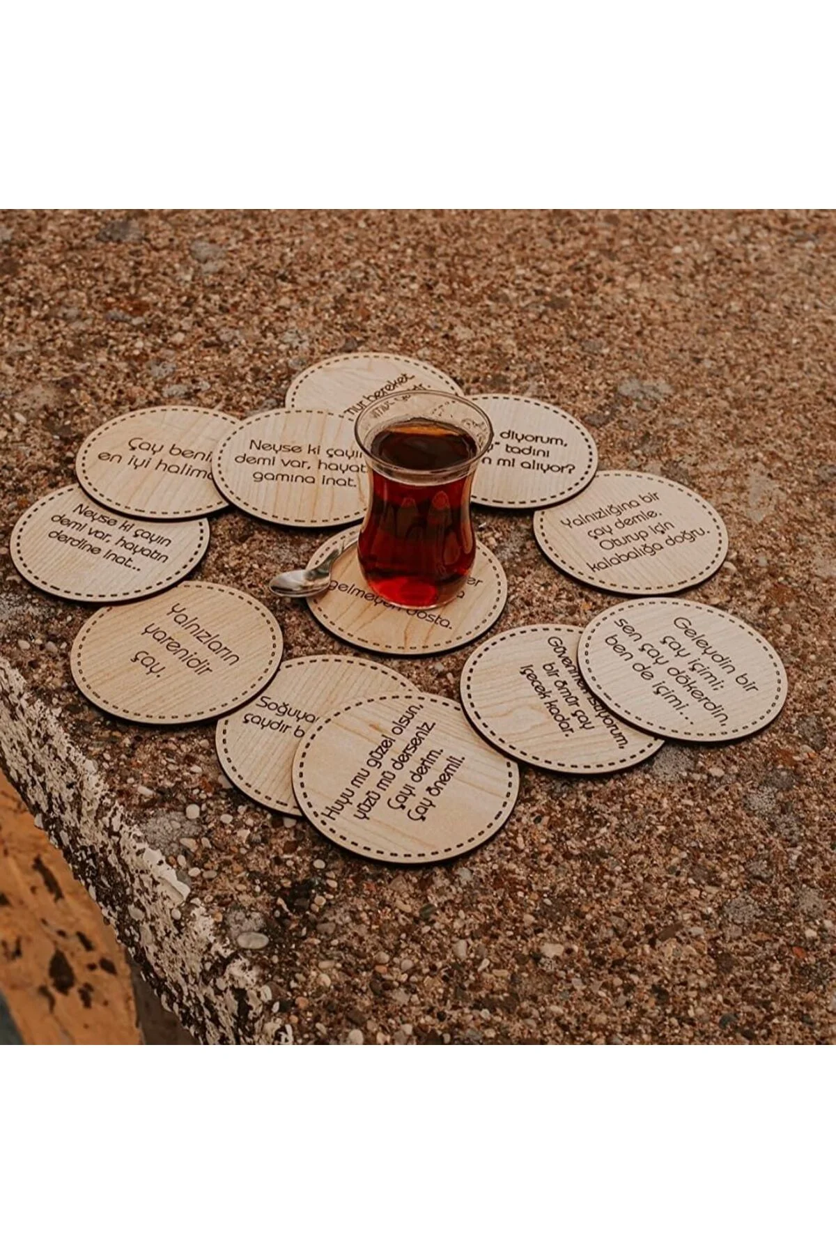 Bardak altlığı 12'li Çay Sözleri