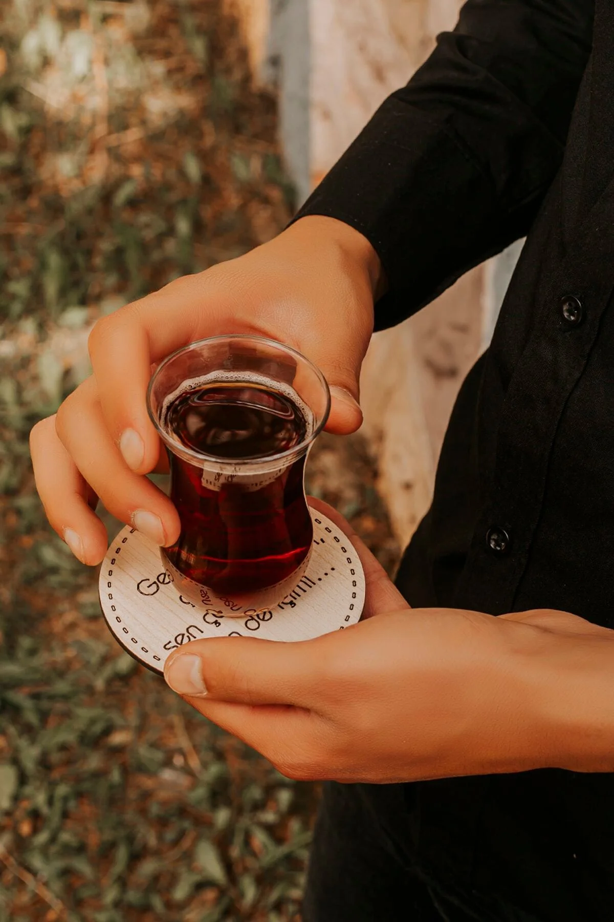 Çay Sözleriyle Tasarlanmış 12`li Çay Bardağı Altlığı - Fikart Görsel 4