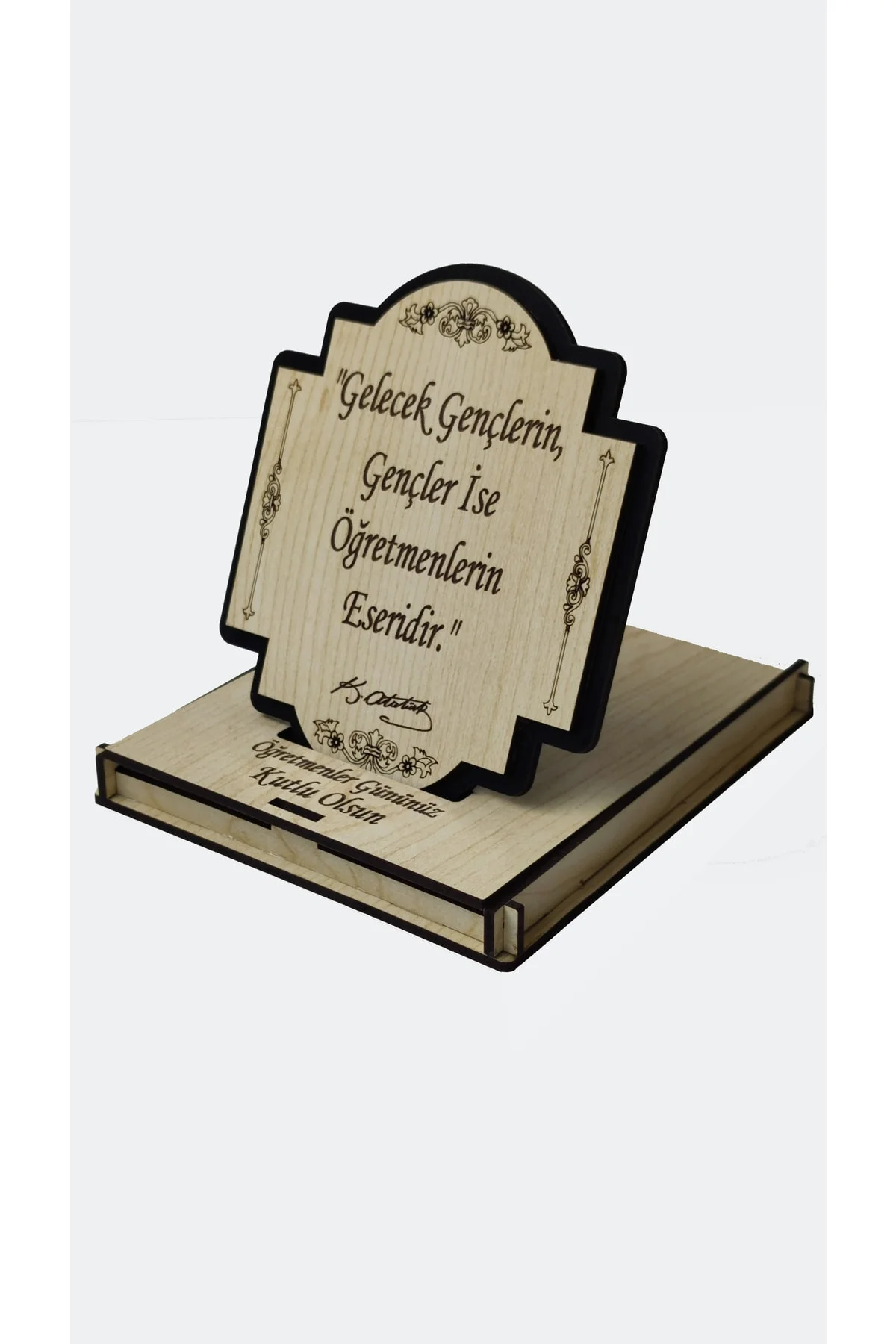 Öğretmenler Günü Özel Plaket Hediye Ahşap Lazer Kesim - MOONCREATIVE Görsel 6