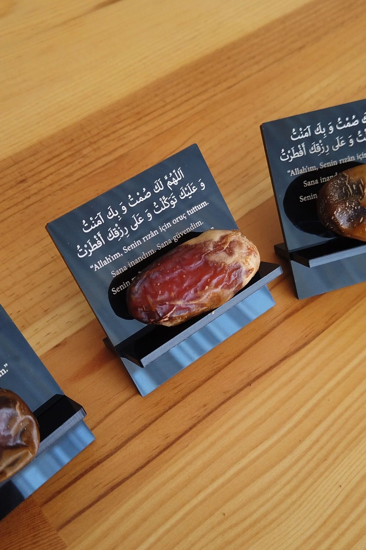 Hurmalık 6 Adet Hurma Lokum Tabağı Iftar Duası Işlemeli Yıkanabilir Ramazan Hurma Sunumluğu - SaltanArt Görsel 4