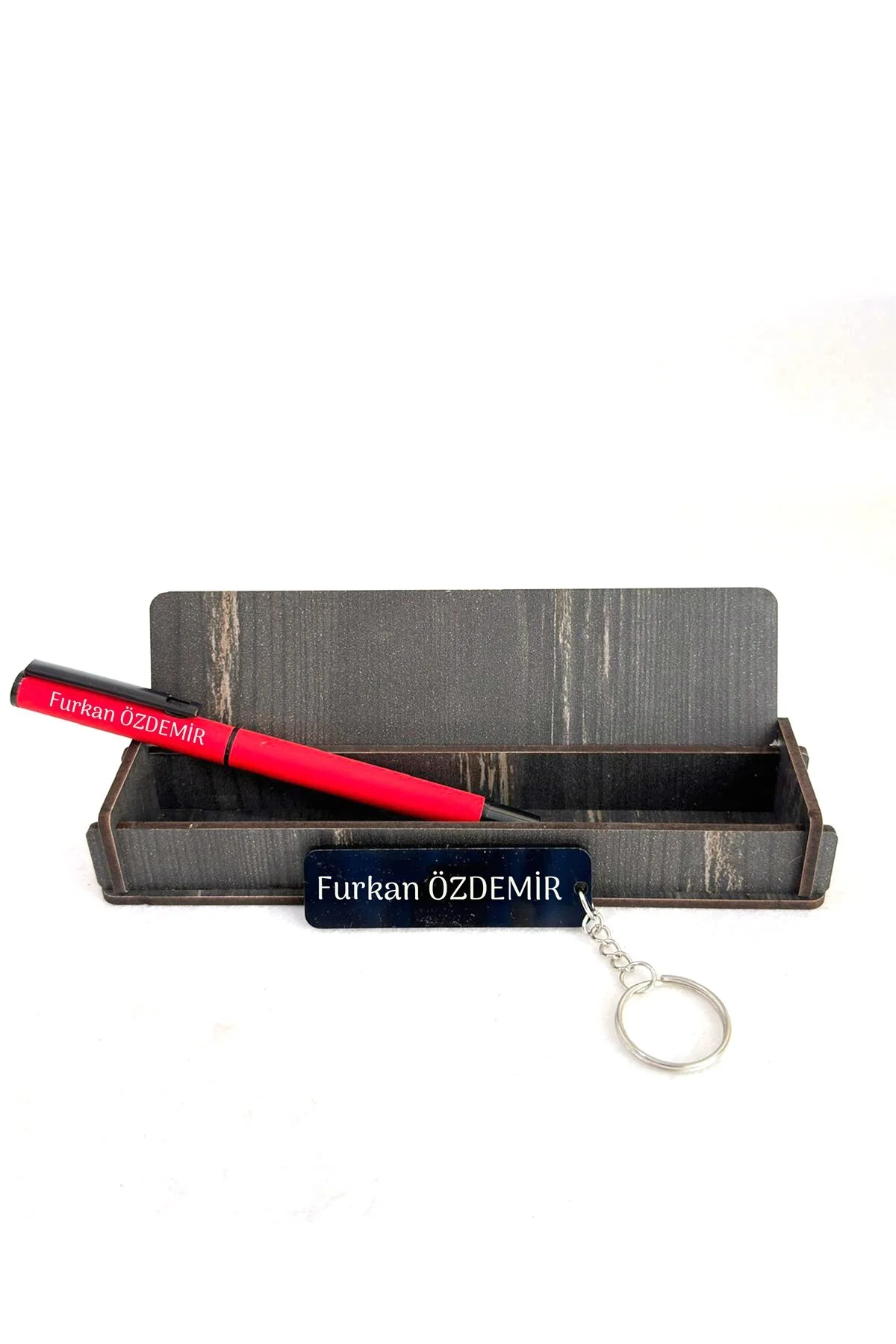 Kişiye Özel Rubber Kalem Anahtarlık Özel Hediyelik Ahşap Kutulu Öğretmenler Günü Hediyesi - SaltanArt Görsel 2