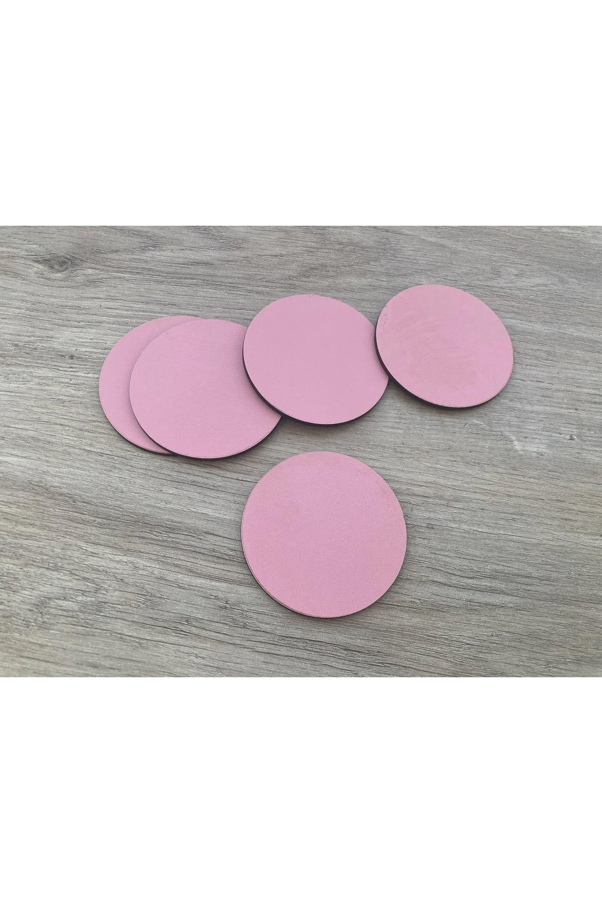 25 ADET PEMBE RENK 7x7 CM TEK YÜZÜ RENKLİ BOŞ AHŞAP - guluslazerkesim