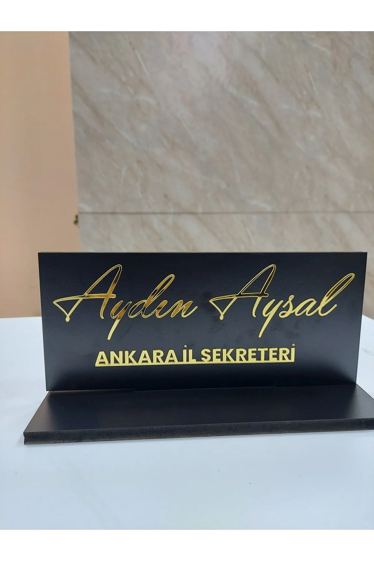Kişiye Özel Ahşap Mdf Masaüstü Ofis Isimliği - Seyyar Atölye Görsel 3