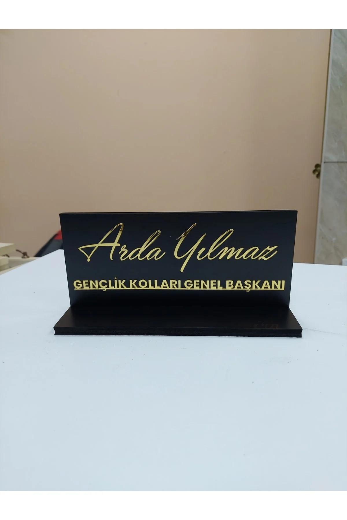 Kişiye Özel Ahşap Mdf Masaüstü Ofis Isimliği - Seyyar Atölye Görsel 4
