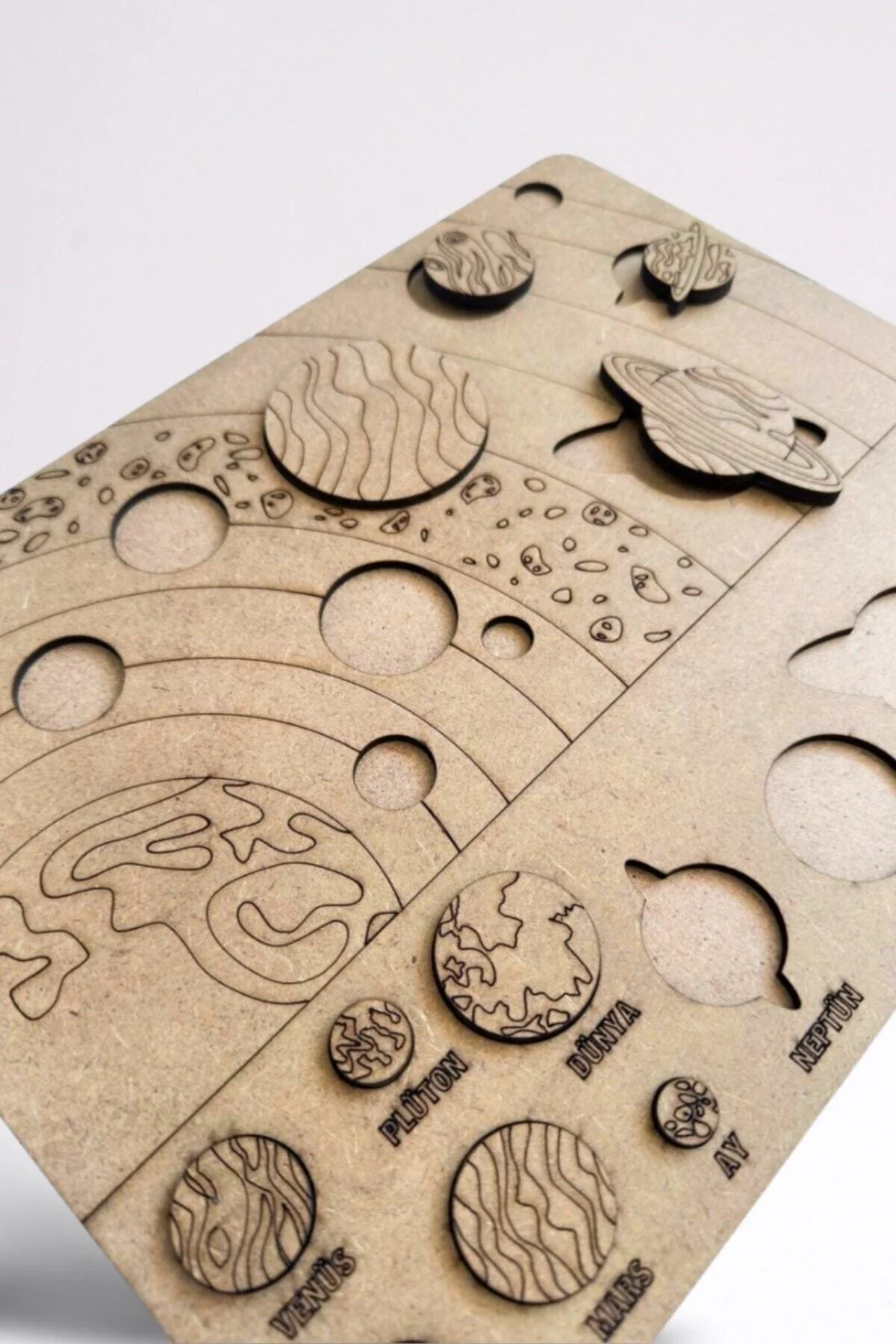 Solar Sistem Gezegenler Sistemi Puzzle Ahşap Boyanabilir Bul Tak Eğitici Montessori Yapboz - SaltanArt Görsel 5
