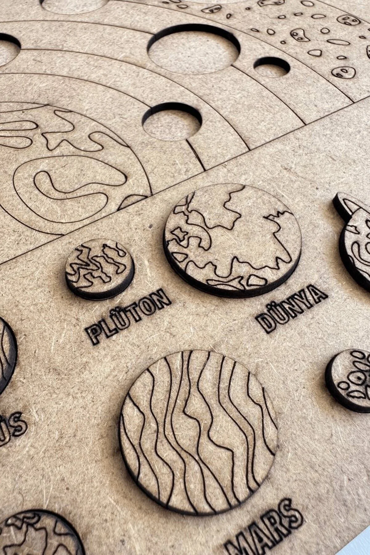 Solar Sistem Gezegenler Sistemi Puzzle Ahşap Boyanabilir Bul Tak Eğitici Montessori Yapboz - SaltanArt Görsel 6