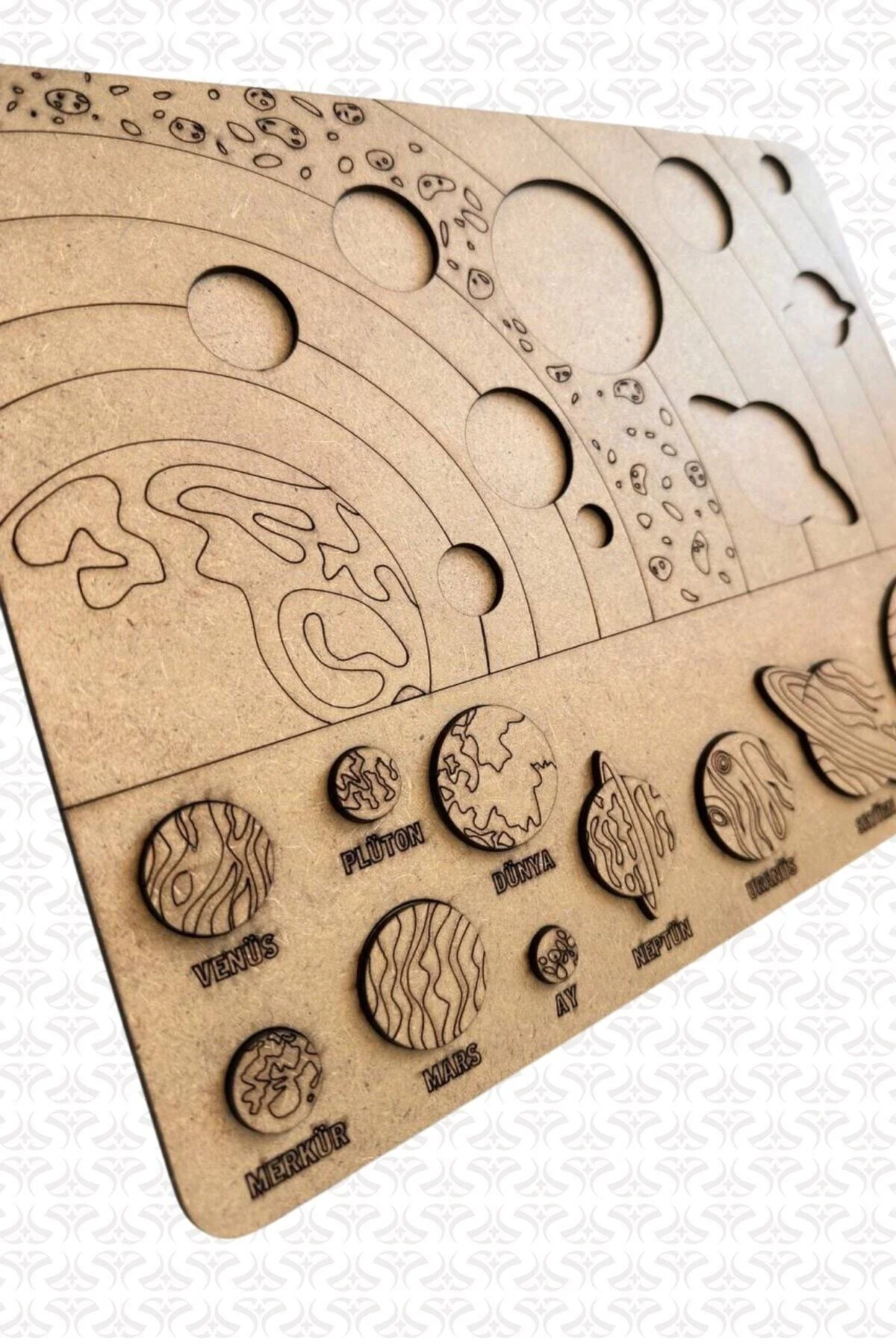 Solar Sistem Gezegenler Sistemi Puzzle Ahşap Boyanabilir Bul Tak Eğitici Montessori Yapboz - SaltanArt Görsel 2