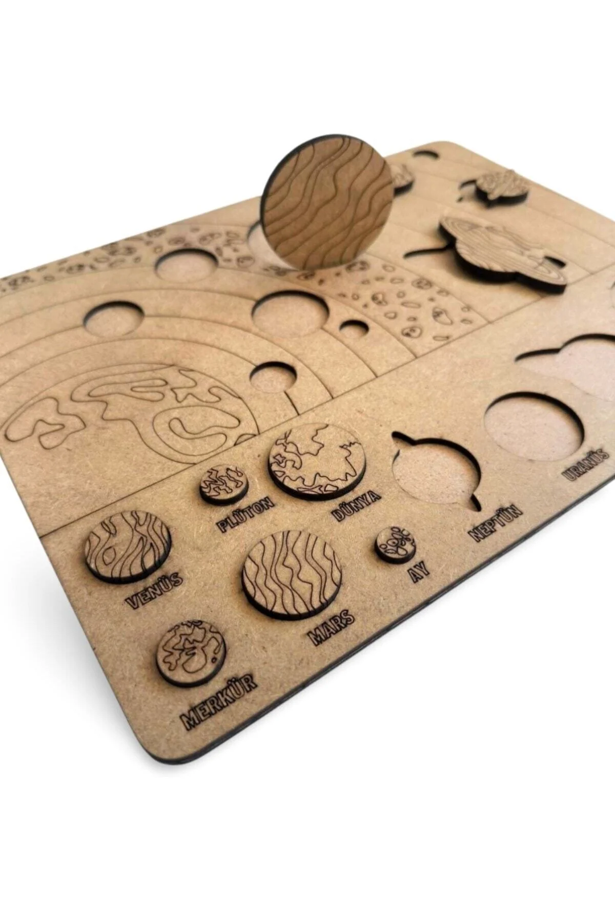 Solar Sistem Gezegenler Sistemi Puzzle Ahşap Boyanabilir Bul Tak Eğitici Montessori Yapboz - SaltanArt Görsel 4