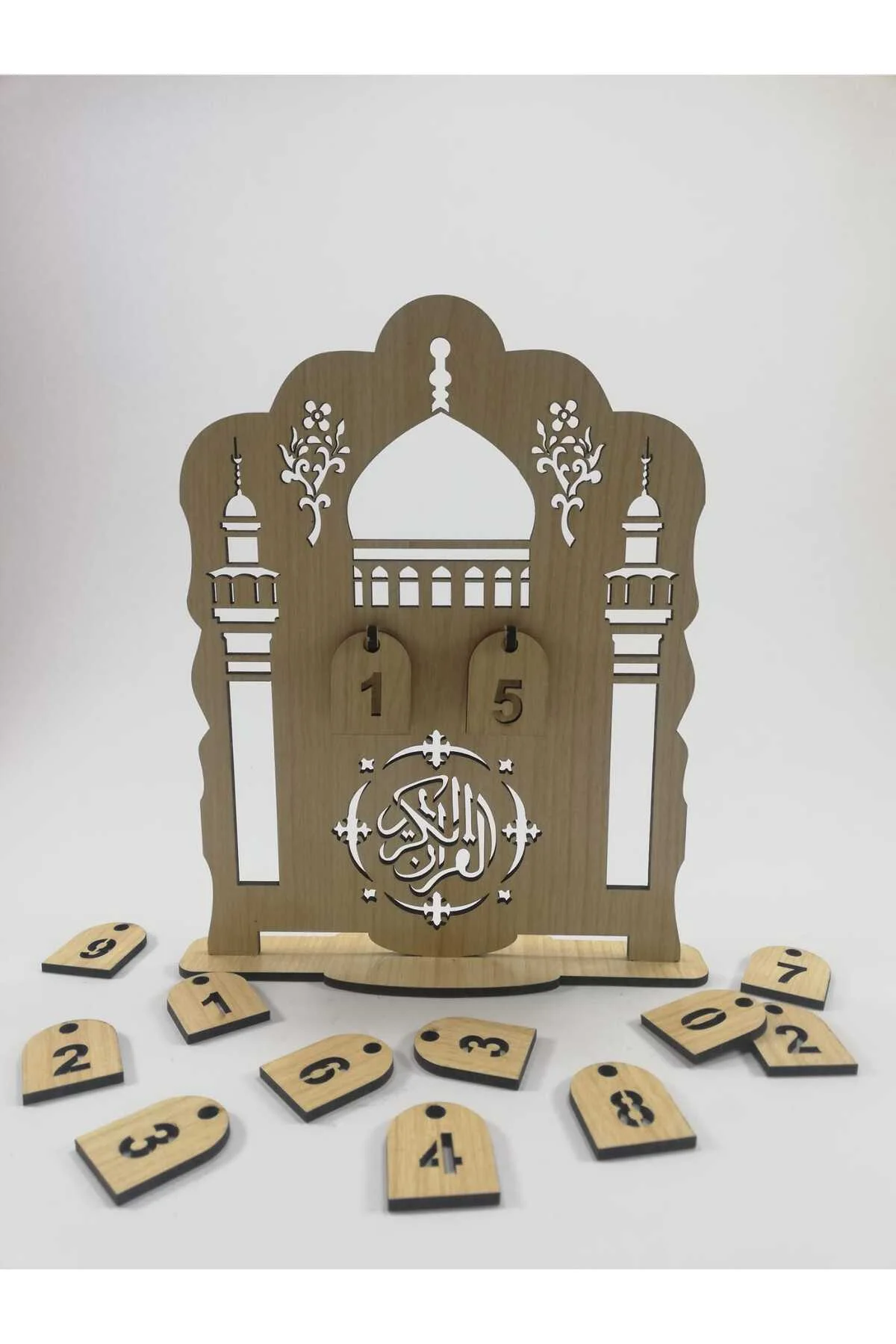 Ahşap Ramazan Takvimi Ramazan Dekorasyon - Papyon Designs Görsel 5