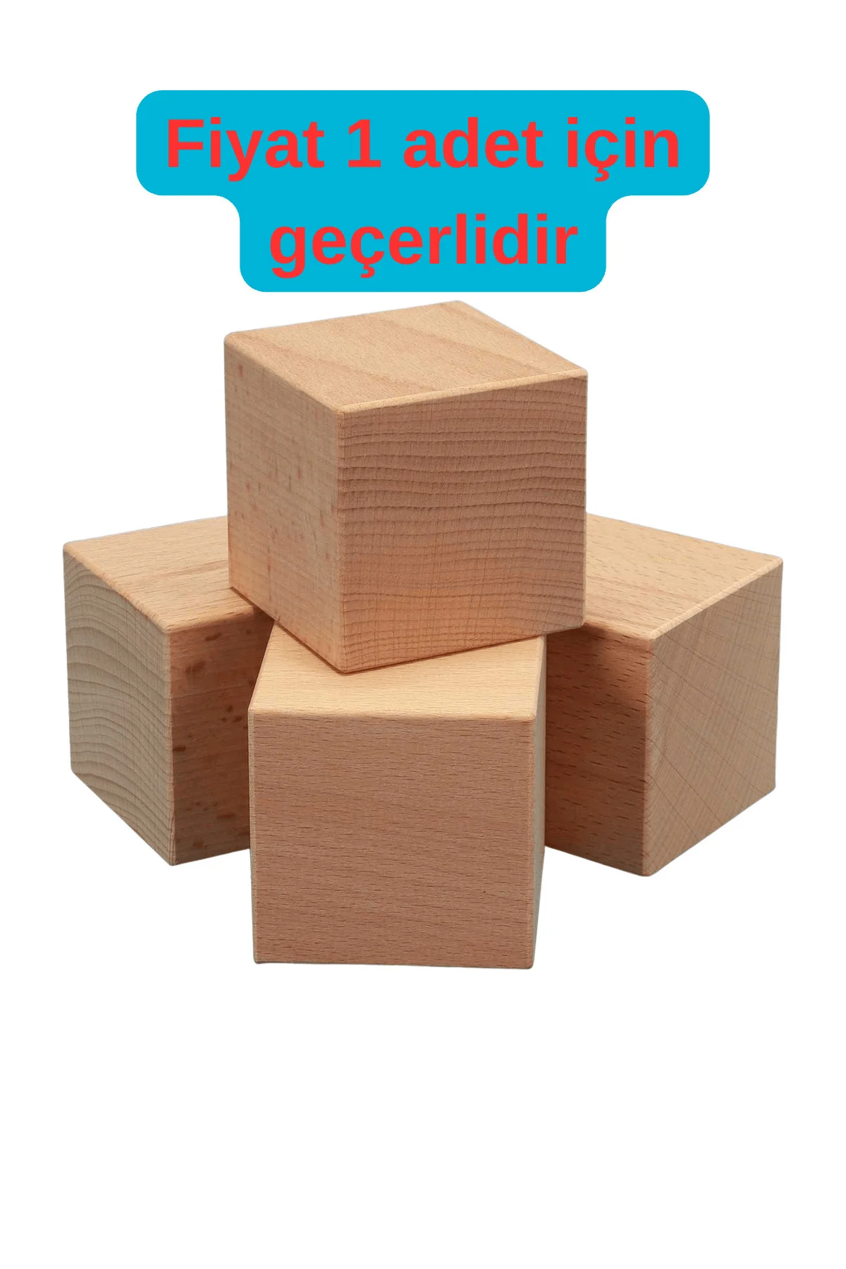 (9cm) Ahşap Küp - (( 1 ADET )) DIY Sanat ve Hobi Projeleri biblo yapımı -A kalite - iDekor Görsel 2