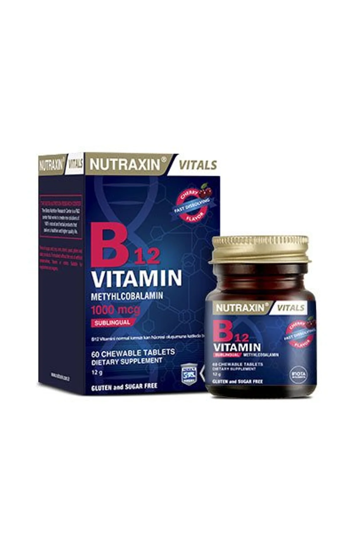 Nutraxin Vitamin B12 Methylcobalamin 1000mcg 60 Dil Altı Tableti