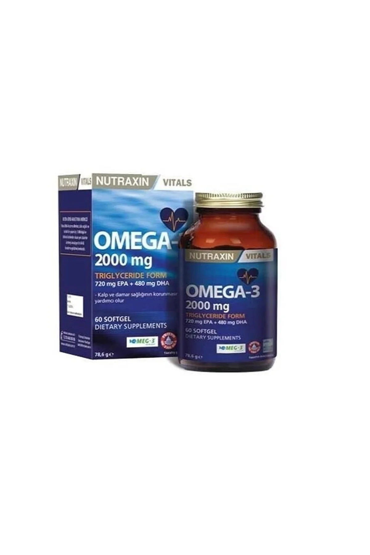 Nutraxin Omega 3 Balık Yağı 2000 mg 60 SoftGel